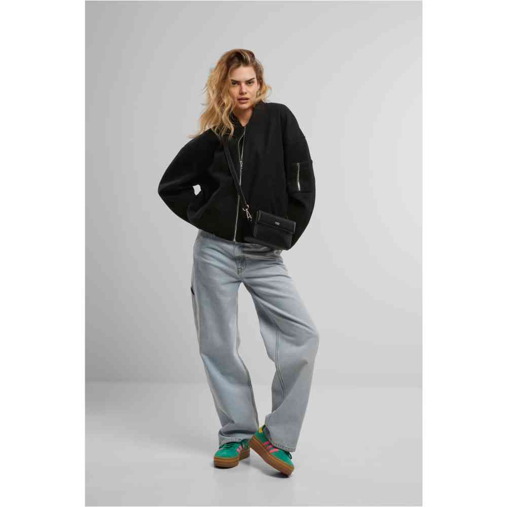 Urban Classics - Faux Wool Bomber jacket - Zwart